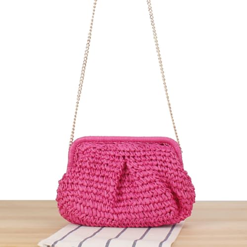 Image of Afashor Straw Clutch Purse for Women Summer Beach Woven Evening Bag Dumpling Casual Shoulder Handbag