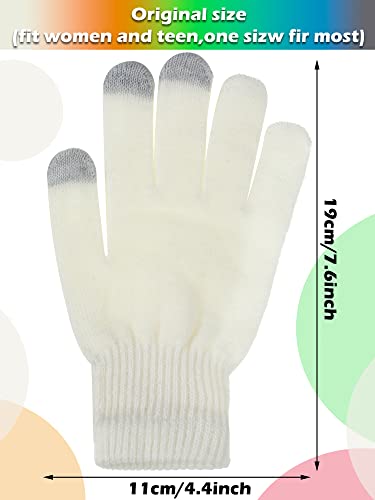Image of Pangda 12 Pairs Winter Touch Screen Gloves for Men Women Stretch Knitted Texting Gloves Warm Windproof Solid Color Mittens