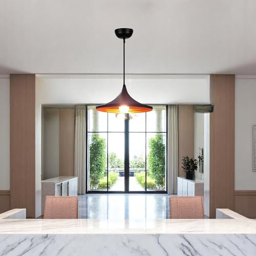 Image of GreyWings Black Aluminium Hanging Pendant Light for Indoor, Ceiling Lamp for Dining Table, Kitchen, Living Room,(Bulb not Included) Small Pack of 1