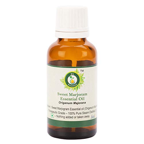 Sweet Marjoram Essential Oil | Origanum Majorana | Marjoram Essential Oil | Marjoram Oil | 100% Pure Natural | Steam Distilled | Therapeutic Grade | 15ml | 0.507oz by R V Essential