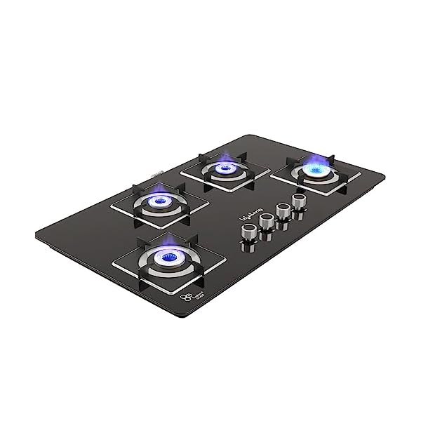 Lifelong LLHT914 Sigma Plus Auto Ignition Counter-Top Hob Top| High Efficiency 4 Burner| Sleek Design| Toughened Glass Top Cooktop (Black, 1 Year warranty)