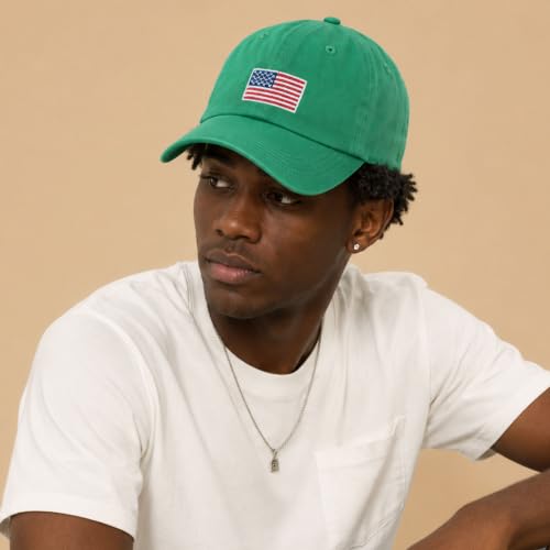 Image of USA Flag & Embroidery Premium 100% Cotton Low Profile Adjustable Baseball Dad Cap