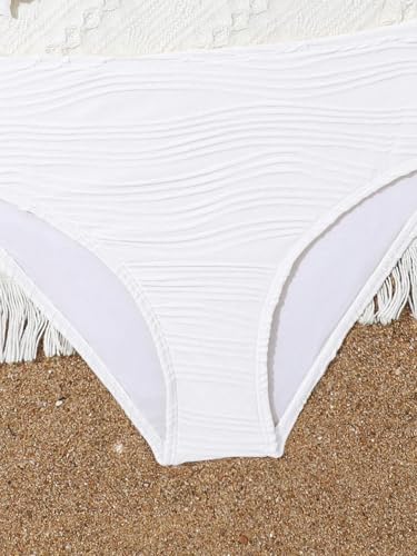 Image of OYOANGLE Girl's 2 Piece Tankini Swimsuit Textured Twist Front Ruched Ruffle Bikini Set Bathing Suits