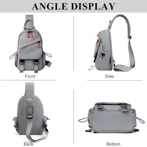 Image of GUSTAVE Sling Bags for Men Oxford Cloth - Lightweight, USB Charging Port, Crossbody Bag for Men Multi-Compartment & Adjustable Strap for Daily Travel & Outdoor Activities
