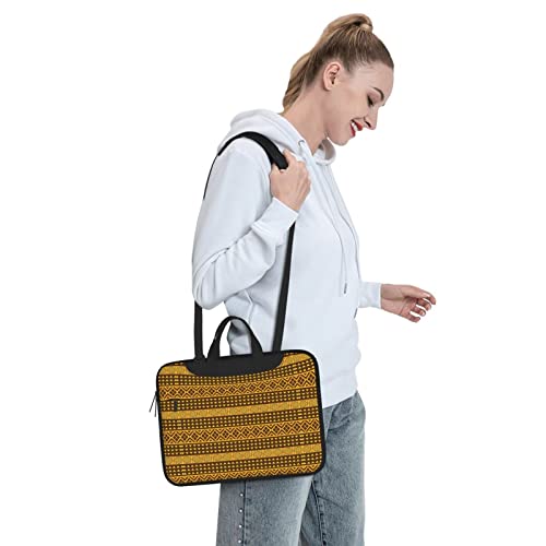 Bolsa para portátil con triángulos amarillos y marrones miniatura 7