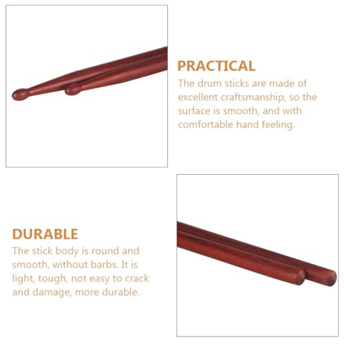 Baquetas de madera ERINGOGO, 1 par, para principiantes y uso en escenario, empaque PVC pulido miniatura 4