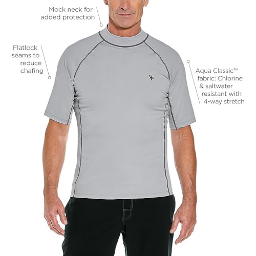 Coolibar UPF 50+ Men's Tulum Short Sleeve Surf Rash Guard - Sun Protective4