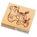 こどものかお ニューイヤースタンプ中 年賀状 挨拶状 ラバースタンプ ゴム印 はんこ 判子 (賀春うま親子)