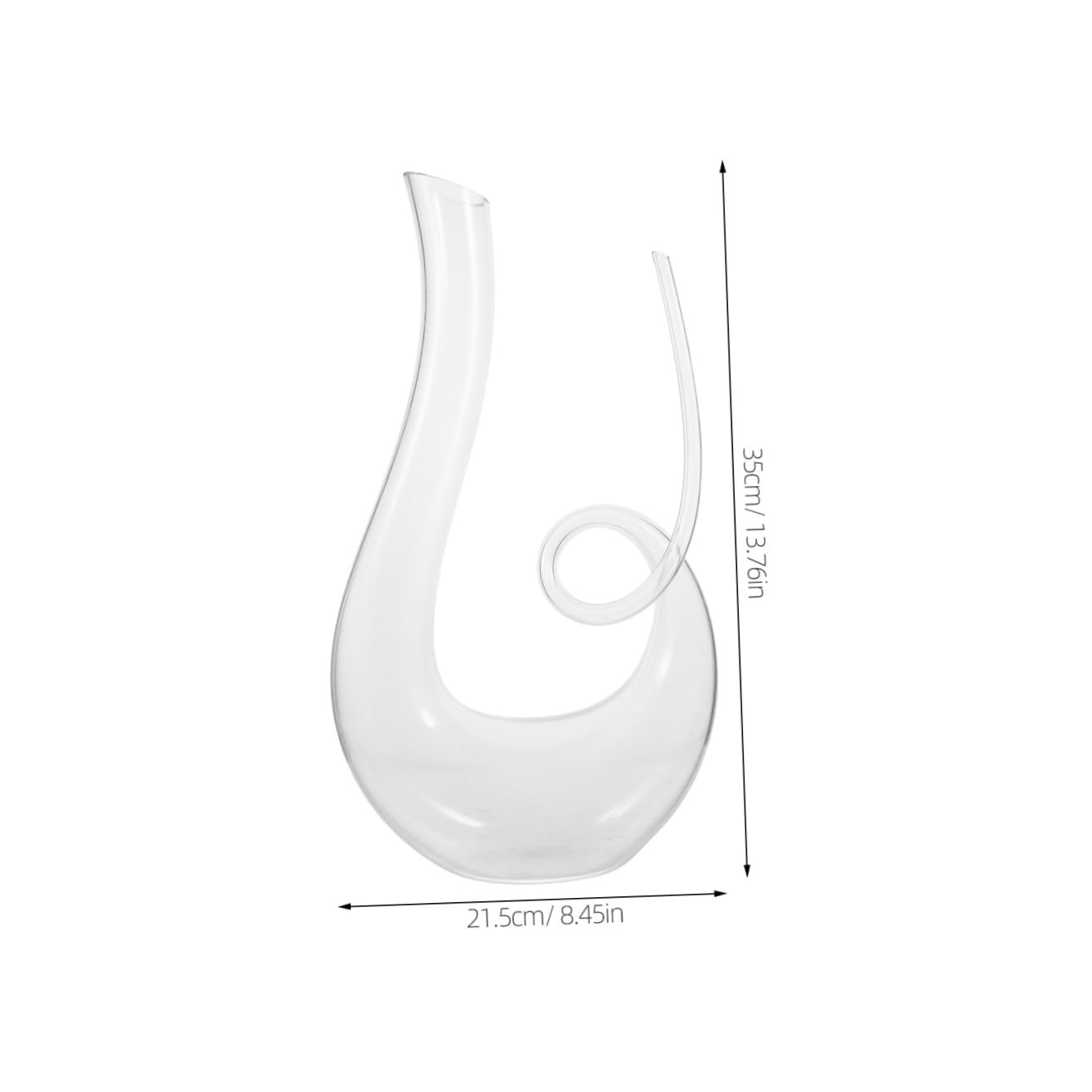 FOMIYES Decantador Diseño Creativo y Elegante de Botella Cónica de Vidrio Transparente de 1300ml Fondo Plano para Mejorar el Sabor y Aroma del Vino en Negocios