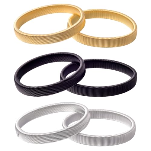Luxiremi 3 pares de brazaletes para mangas de camisa de manga larga, soportes antideslizantes de metal, mantiene los puños sin deslizarse, cómodo de llevar, talla única para todos