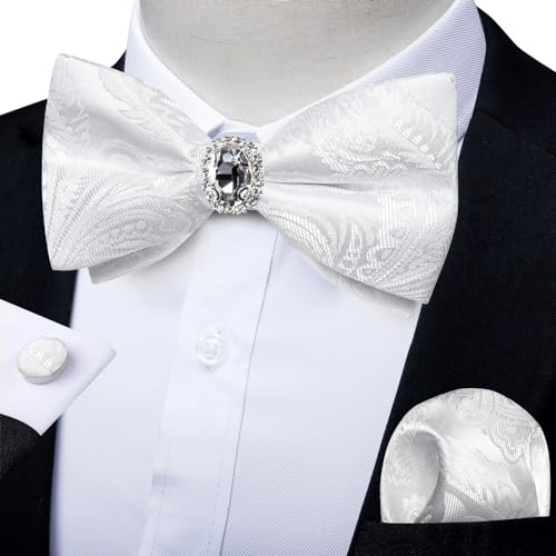 Corbatín de moño preanudado para hombre con joya miniatura 2