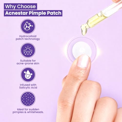 Image of Acnestar Anti-Acne Pimple Patch | Hydrocolloid | Clears Pimples | Invisible Spot Cover | 36 Patches | SLS & Paraben Free