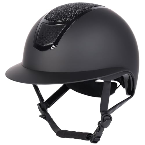 Casco de equitación ajustable 56-58 cm Harry's Horse Sparkle Negro para jinetes