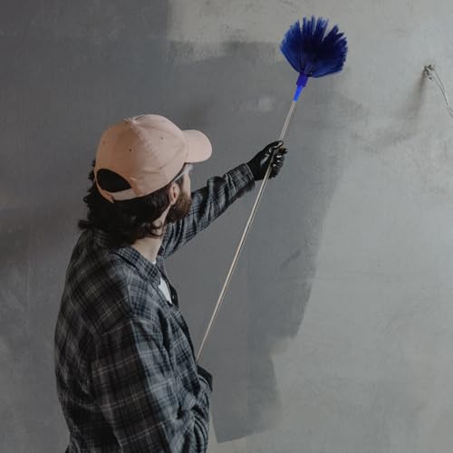 Cepillo de telarañas mango largo extensible cerdas duras para limpieza de techos 7