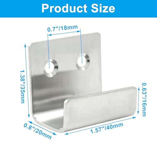 Image of Bivethoi 10 Pcs Stainless Steel Wall Mount Hanger, Heavy Duty Tile Hanger for Mirrors, Picture Frame, Ceramic Wall Display (Large Size, Silver)
