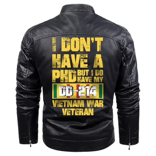 US Veteran, DD-214, Vietnam Veteran Leather Jacket Vest Personalized Vietnam War Ribbon2