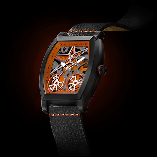 Image of BRUNO MILANO Creative Skeleton Watch with Spinning Wheels and Star Design for Men and Boys