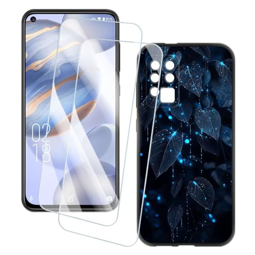 OAGELIM 2�Z�b�g �X�N���[���v���e�N�^�[ + �P�[�X Oukitel C21 (6.4 �C���`) �Ƃ̌݊������� �A�[�e�B�X�e�B�b�N�J�X�^���v�����g�J�o�[�Ƌ����K���X�t�B���� �X�N���b�`�h�~ (�t)