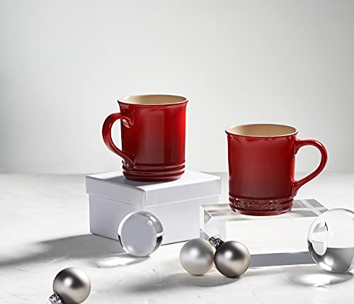 Le Creuset Stoneware Set Of 4 Mugs, 14 Oz. Each, Cerise #TOP5