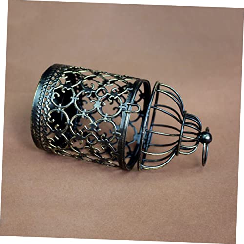 Cabilock Candelabrum European Candle Holder Bird Cage Decorative Metal Hollow Candlestick Tea Light Candle Holders Wedding Decoration Tealight Candle Holder Retro Decor Home Decor Household