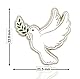 Generisch Friedenstaube Pin/Anstecker, 22 x 21,5 mm, Weiß/Grün, Unisex, All Ages, Pin, Schmetterlingsverschluss