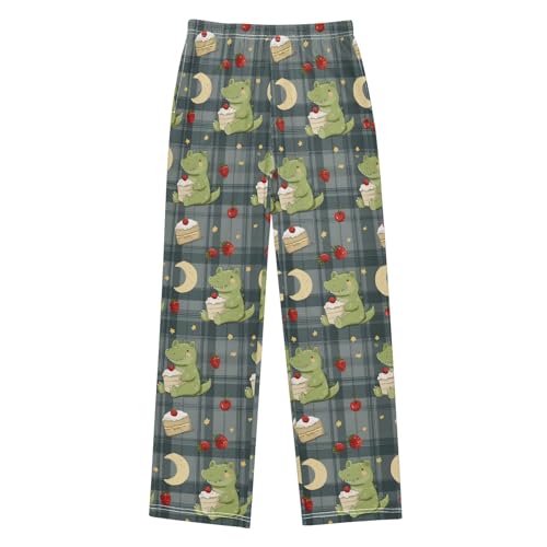 Pajama Pants Lounge Sleep PJ Bottoms Sleepwear Elastic Waist Drawstring S Alligator Cake