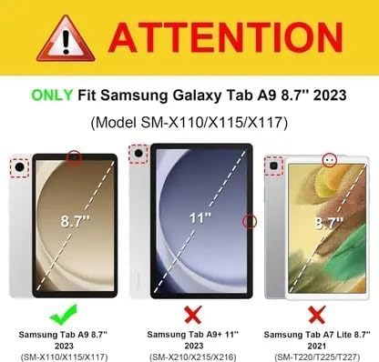 Image of M Cart Cover for Samsung Galaxy Tab A9 Cover Case 8.7 inch, Flip Stand Cover Case for Samsung Galaxy Tab A9 Tablet Cover [SM-X110 /X115 /X117 (Black)