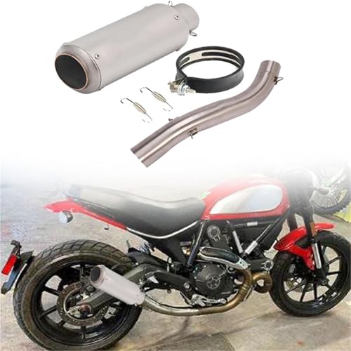 Accessoires d'échappement Silencieux D'échappement Modifié Pour Moto Pour Ducati Monster 797 (2017, 2018, 2019, 2020)(Chrome)