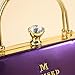 Fashion Diamonds Women's Top Handle Satchel Handbags Leather Evening Bag Purses Small Hard Shoulder Crossbody Bags (Purple)