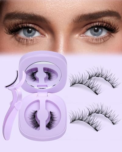 JIMIRE Magnetic Eyelashes Natural Look Wispy Magnetic Lashes with Applicator Cat Eye False Eyelashes...