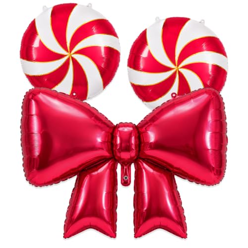 Image of Bow Theme Foil Balloons For Birthday & Baby Shower, Set of 3 pcs