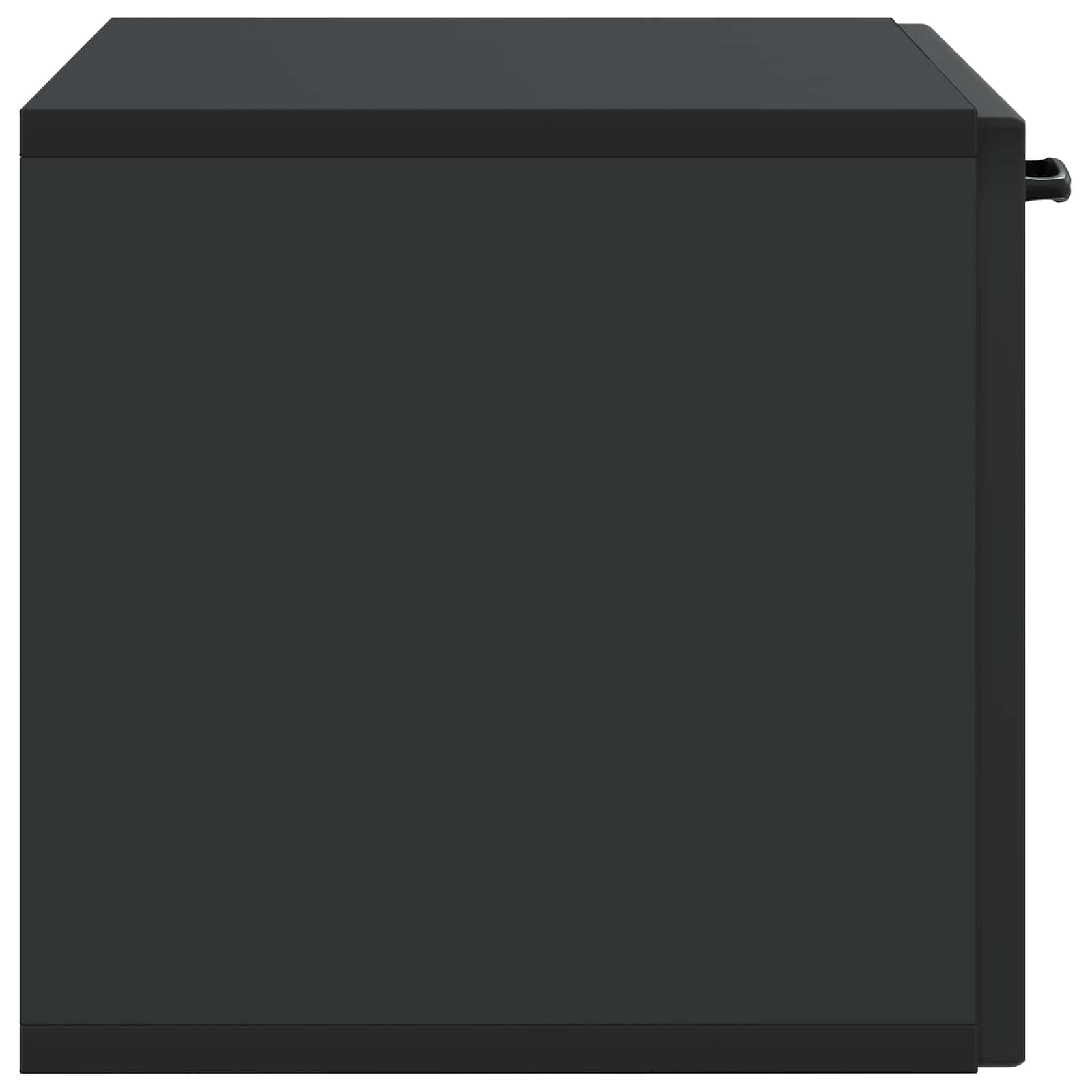 Wandmontierter TV-SchrankSchwarz 59,5x31x30 cm Holzwerkstoff Lowboard Haengend Fernsehtisch Fuer Wohnzimmer Kleines TV Board Platzsparendes Media Center mit 2 90 Grad Schwenktueren