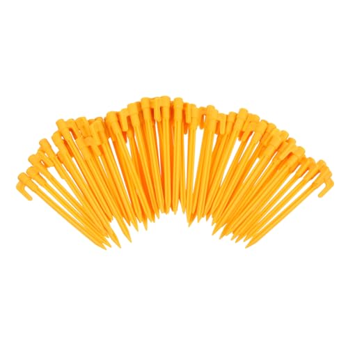 Kisangel 50pcs Outdoor Tent Fixing Pegs Durable Plastic Ground Nails for Camping Hiking and Awnings Weather Resistant Tent Stakes for Secure Outdoor Use