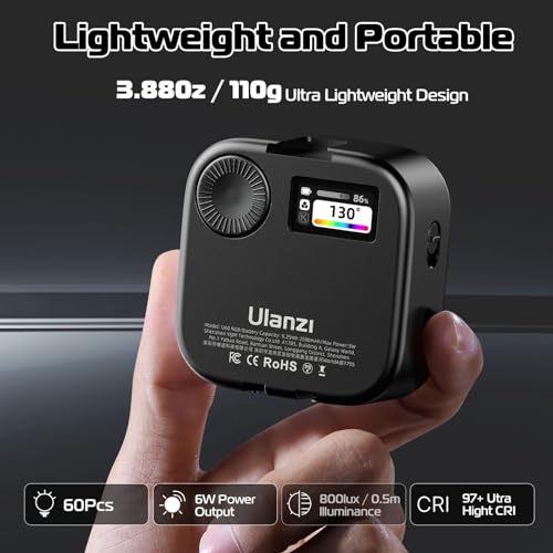 Luz LED portátil Ulanzi U60 para iluminar tus videoblogs diarios con colores RGB vibrantes 3