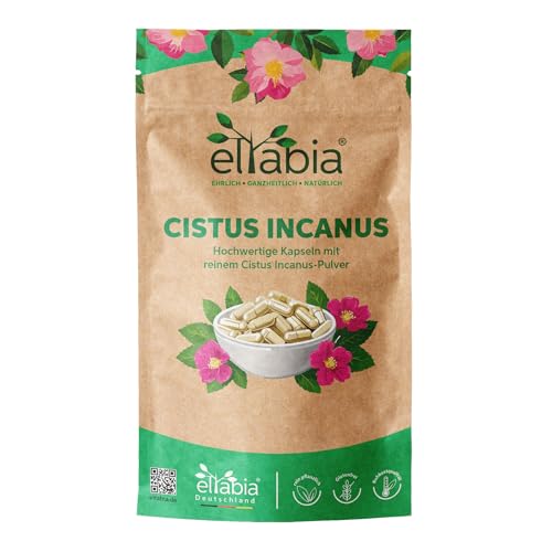 Cistus Incanus Kapseln 200 Stück | Hochdosiert 1200mg Tagesdosis | Zistrosen-Kapseln Vegan | 100% reines Zistrosenkraut ohne Zusätze eltabia bio acerola pulver