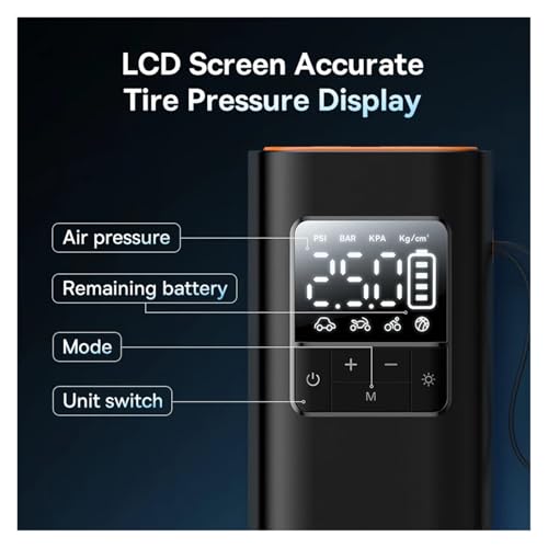 Pompe à air portable voiture compresseur électrique écran LCD - 4