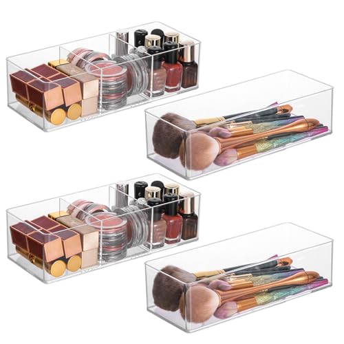 LONTOHCE Acrylic Organizer 4-piece Makeup Organizer Countertop For Drawers Organizer Storage Bathroom Organizers And Storage Is A Good Choice For Desktop Finishing (4)