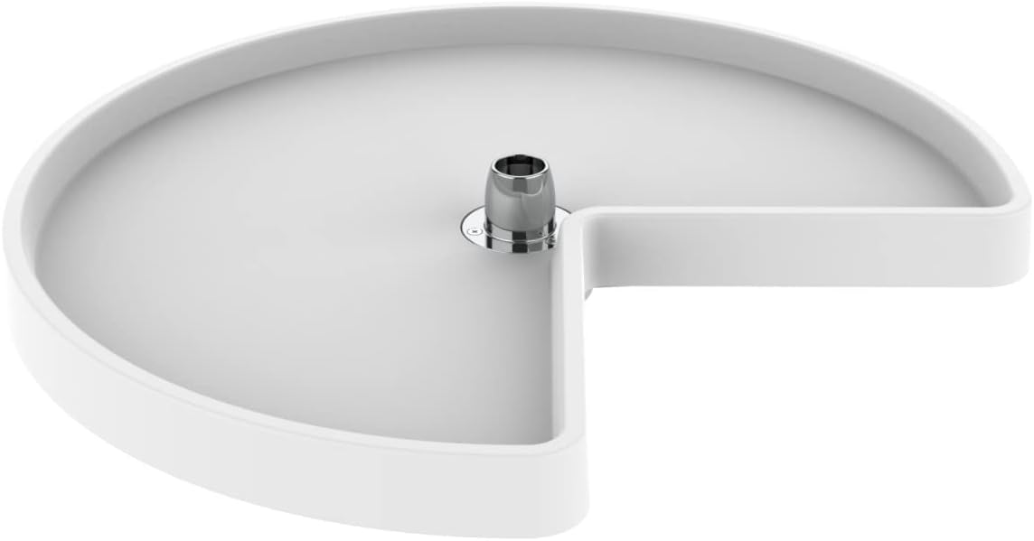 REV-A-SHELF Polymer Kidney-Shaped-Shaped 1-Shelf Lazy Susan Shelf for Corner Base Cabinets (No Post Included)
