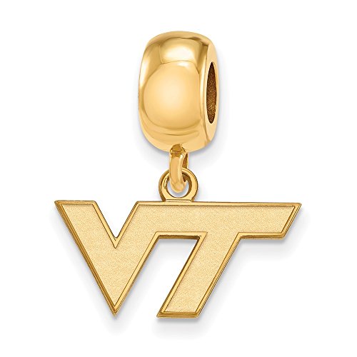Virginia Tech Bead Charm Extra Small (3/8 Inch) Dangle (Gold Plated)