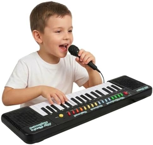 Teclado Infantil 32 Teclas com Microfone – Piano Musical Eletrôni...