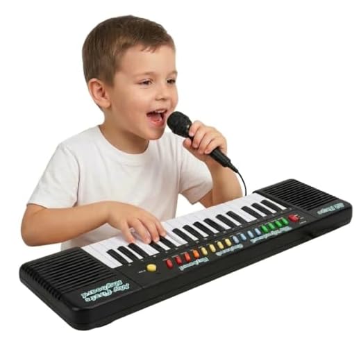 Teclado Infantil 32 Teclas com Microfone – Piano Musical Eletrônico com Karaokê, Luzes e Sons, Brinquedo Educativo para Crianças