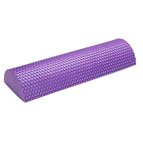 IRIS Fitness 60cm Foam Roller Yoga with Massage Floating Point, Half Round Foam Roller for Calf Stretch Foot Exercise Pilates Neck (Purple)-image-5