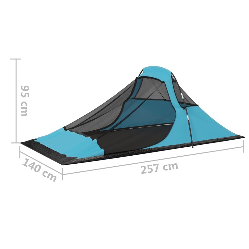 Campingzelt 317x240x100 cm Blau, leichtes Wanderzelt für 2 Personen, wasserdichtes Zelt für Camping, mit Netzfenster