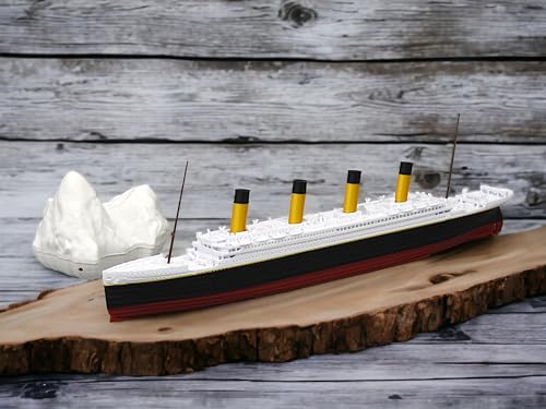 TheRoller3d RMS Titanic Model Ship w/Iceberg, 1 Ft Long Assembled, Historically Accurate, Titanic Replicas