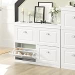 SoBuy Organisateur de rangement de cabinet de chaussures étroites – 4 Tiroirs à bascule Moderne porte-chaussures blanches, Space Rangement autonome des chaussures, Organisateur de chaussures pour Hallway, Salon, Petits espaces