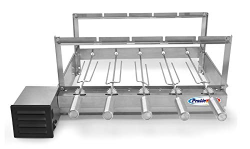 Grill Giratorio Churrasqueira Inox 5 Espetos Motor Weg Bivolt