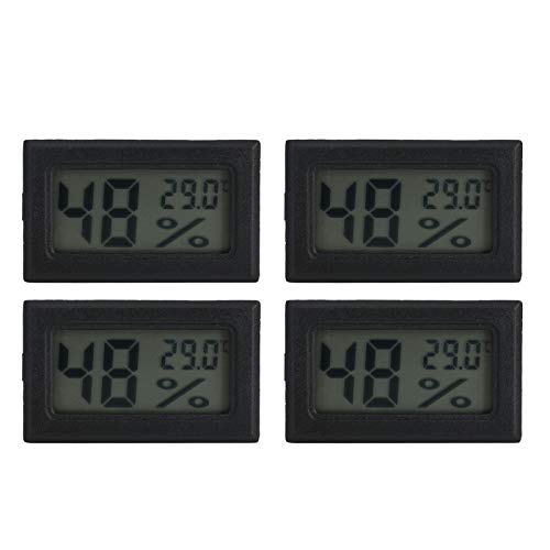 Mini Termómetro e Higrómetro Digital Embebido 4PCS, Medidor Preciso de Temperatura y Humedad Interior, Tamaño Compacto y Portátil - Monitorización Rápida Cada 5 Segundos, Ideal (TS-804-B)