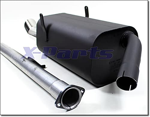 Silenciador trasero EVOE364ED76, 3 unidades, ECE 2 x 76 mm, tubo de escape ESD, acero inoxidable, conector de 50 mm, incluye homologación ABE/ECE