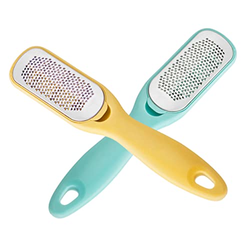 MERRYHAPY 1pc Remover Exfoliating Gel Scraper Scrubber Soaker Cuticle Pedicure Double Peeling Calluses Off Electric Polish Freeze Foot File File Yellow