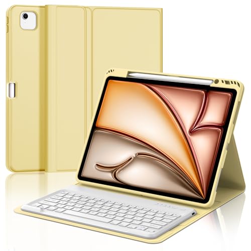 Teclado para iPad Air 13 M4 FOGARI con funda magnética español color amarillo
